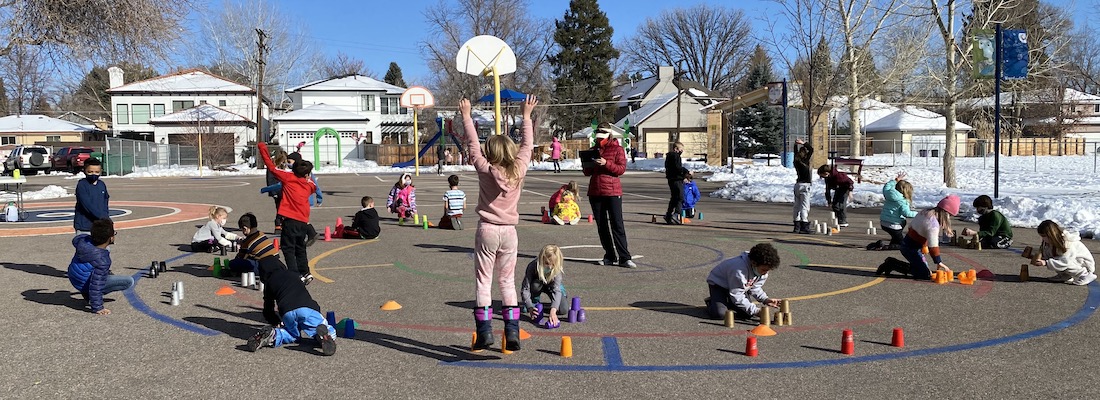 Students playing outside