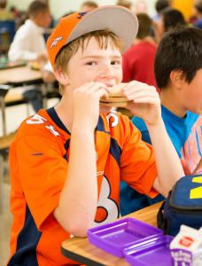 Student eating lunch