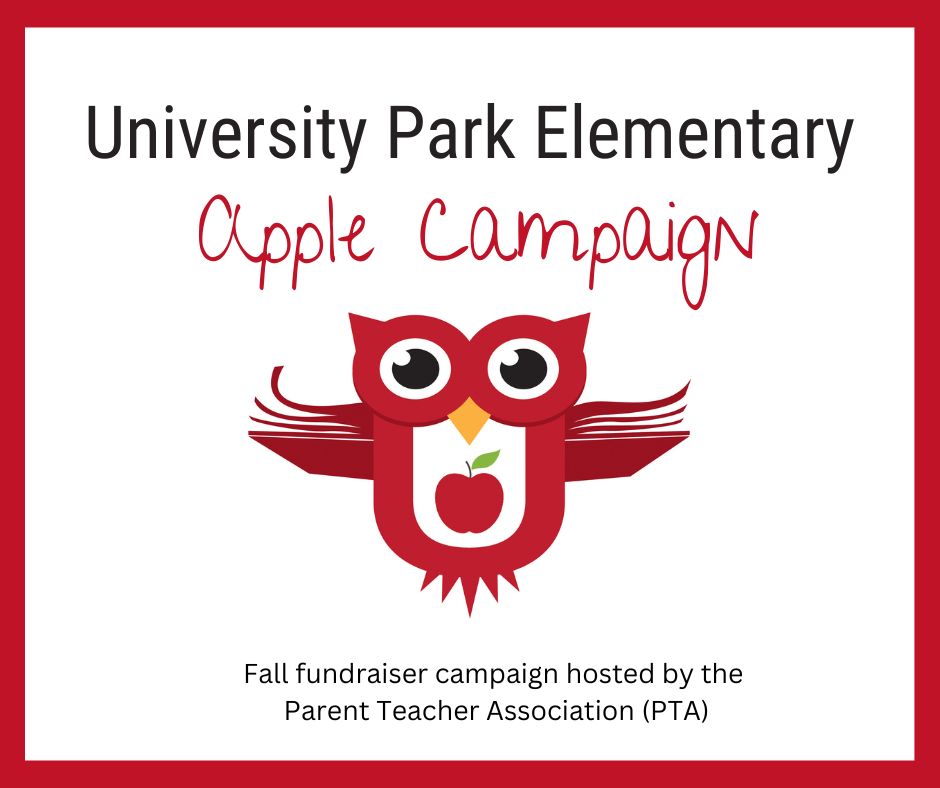 Apple campaign image with text and owl logo